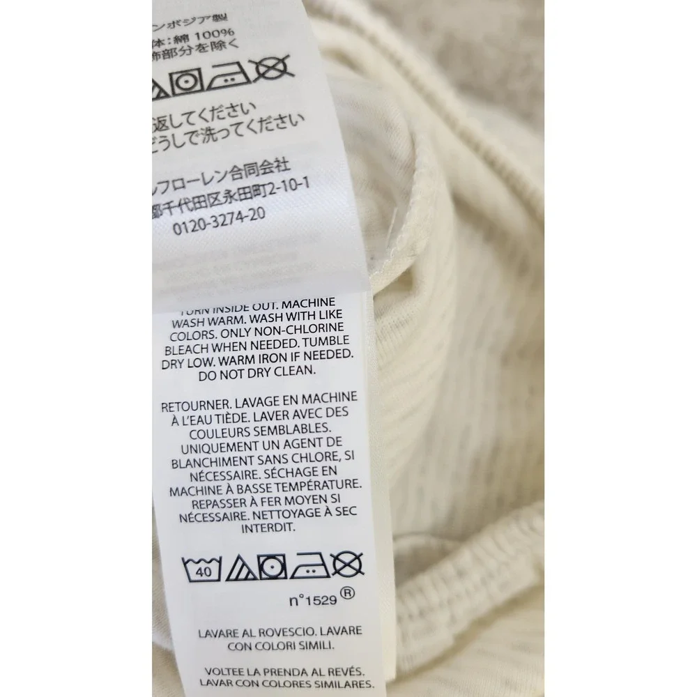 Ralph Lauren Baby Gown Unisex Cream Striped Snap Front Sleep Sack